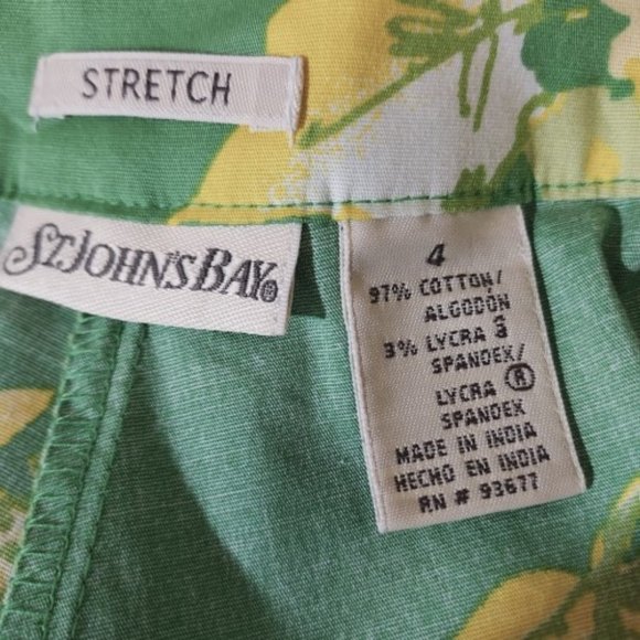 VINTAGE ST. JOHNS BAY TROPICAL GREEN AUDREY FLORAL A-LINE SKIRT SIZE 4 NWT - Picture 6 of 8
